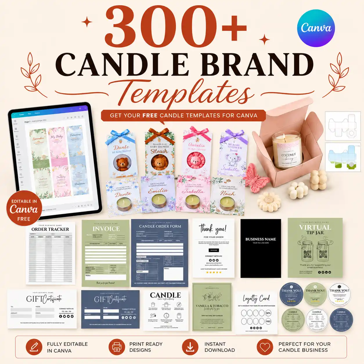 300+ Candle Brand Templates kit offer